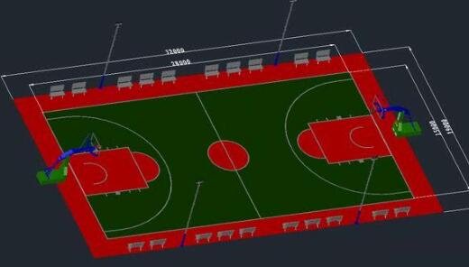籃球場畫線標準及籃球場標準效果圖！襄陽球場地坪劃線施工廠家整理
